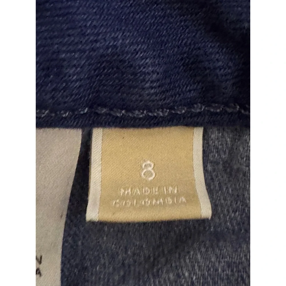 Michael Kors Womens Blue Denim Shorts Gold MK‎ Logo Medallion Size 8